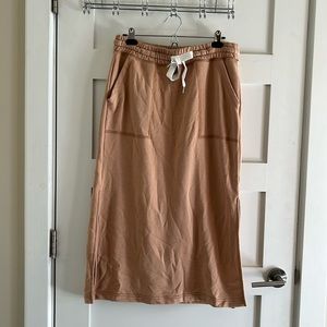 Aerie high waisted skirt, light clay color, sweats material.